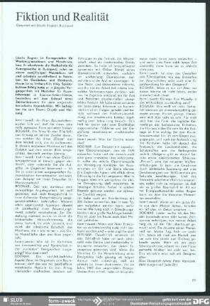 Fiktion und Realität (Gespräch)