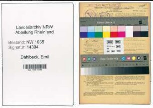 Entnazifizierung Emil Dahlbeck , geb. 21.02.1891 (Foerdermaschinist)