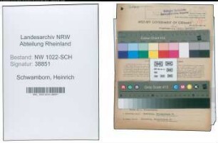 Entnazifizierung Heinrich Schwamborn , geb. 31.12.1902 (Bahnbeamter)