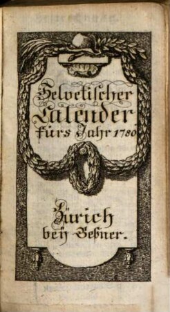 Helvetischer Calender. 1780, 1780