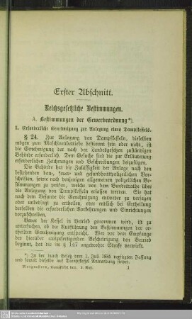 Erster Abschnitt. Reichsgesetzliche Bestimmungen
