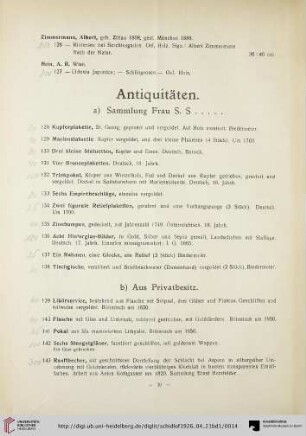 Antiquitäten (Nr. 128-213)
