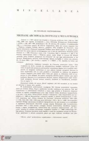 14: Nieznane archiwalia dotyczące wita stwosza