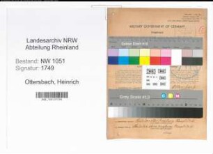 Entnazifizierung Heinrich Ottersbach , geb. 12.07.1909 (Buchhalter)