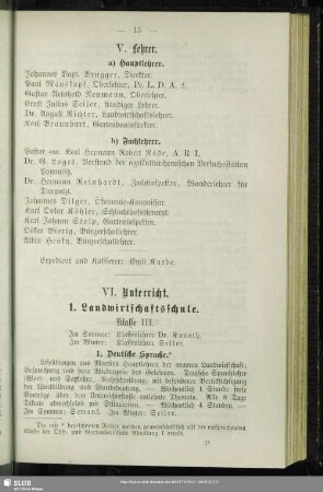VI. Unterricht