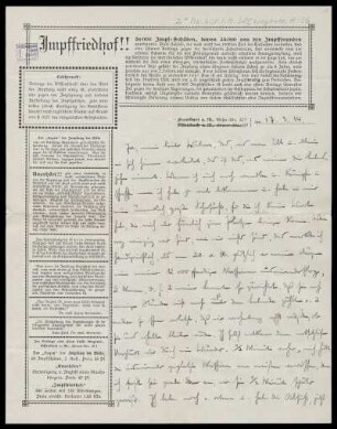 Brief von Hugo Wegener an Wilhelm Schwaner