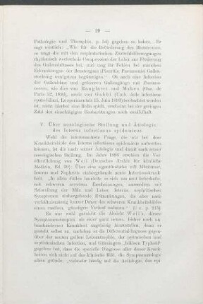 V. Über nosologische Stellung und Ätiologie des Icterus infectiosus epidemicus.