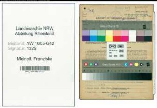 Entnazifizierung Franziska Meinolf , geb. 16.01.1909 (Friseuse)