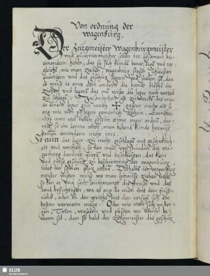 Von ordnung der wagenburg.
