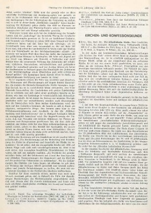 448-451 [Rezension] Küry, Urs, Die altkatholische Kirche