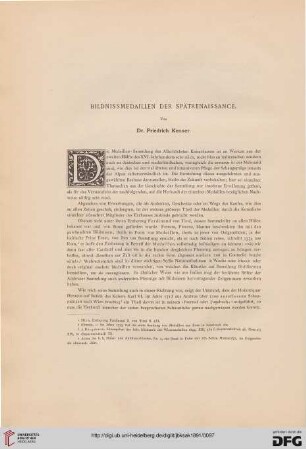 Bildnissmedaillen der Spätrenaissance