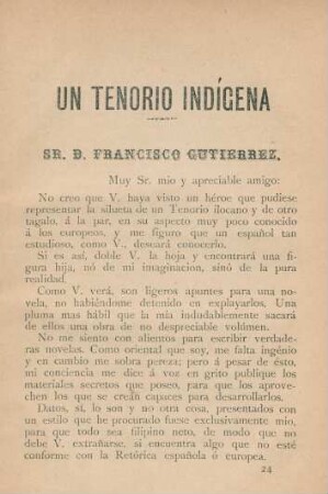 Un tenorio indígena