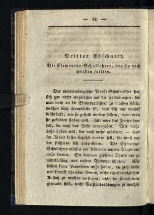 Dritter Abschnitt: Die Elementarschullehrer, wie sie noch werden sollten