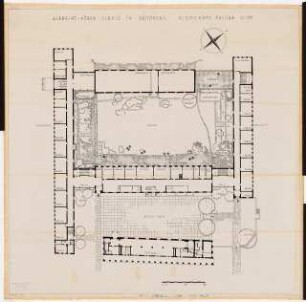 Grünflächen an der Albrecht-Dürer-Schule, Bromberg: Grundriss Blumenhof 1:200