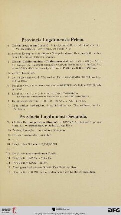 Provincia Lugdunensis Prima (Nr. 1 - 7)