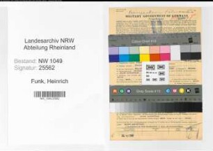Entnazifizierung Heinrich Funk , geb. 18.10.1893 (Bankkaufmann)