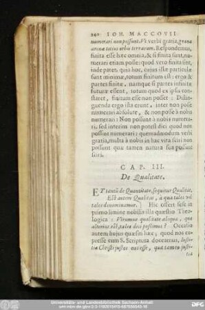 Cap. III. De Qualitate.