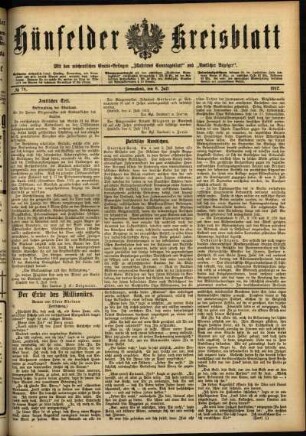 Ausgabe vom Samstag, den 06. Juli 1912.