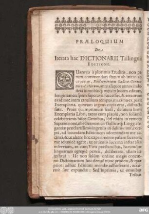 Praeloquium De Iterata hac Dictionarii Trilinguis Editione.