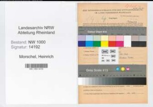Entnazifizierung Heinrich Morschel, geb. 14.06.1897 (Chemiker)