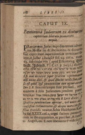 Caput IX. Poenitentia Judaeorum ex diuturnus captivitate liberatia promoveri nequit