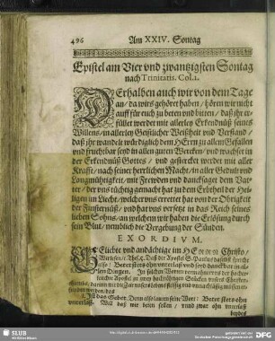 Epistel am Vier und zwantzigsten Sontag nach Trinitatis