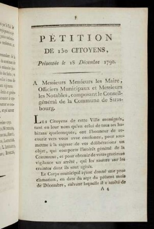 Petition de 150 citoyens
