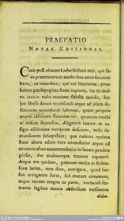 Praefatio Novae Editionis