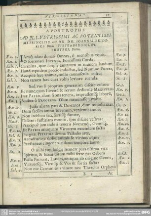Apostrophe Ad Illustrissimi Ac Potentissimi Principis Ac Dn. Joannis Friderici: Ducis Wirtembergici, [et]c. Fratres, Duces