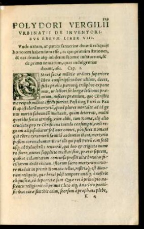 Polydori Vergilii Urbinatis De Inventoribus Rerum Liber VIII.