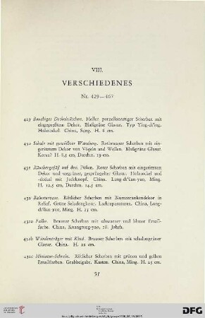 Verschiedenes (Nr. 429-467)