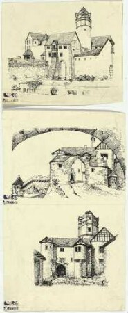 Ronneburg bei Büdingen, Torbau, Burghof mit Torbau, Anlage mit Bergfried