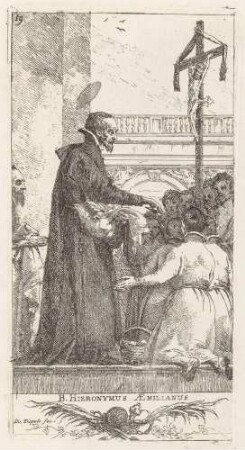 Der heilige Hieronymus Aemiliani verteilt Lebensmittel