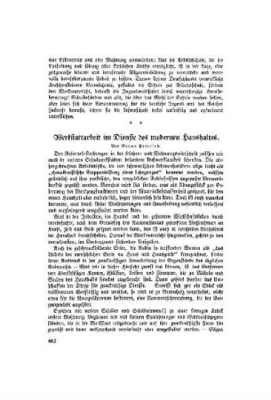 Werkstattarbeit im Dienste des modernen Haushaltes