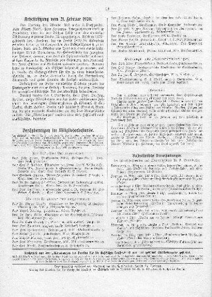 Arbeitssitzung vom 21. Februar 1920