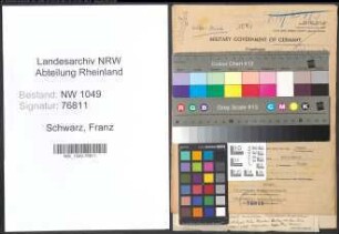 Entnazifizierung Franz Schwarz , geb. 25.10.1903 (Angestellter)
