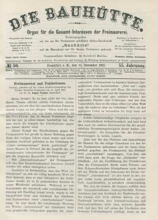 No. 50. Frankfurt a. M., den 14. Dezember 1912. 55. Jahrgang.