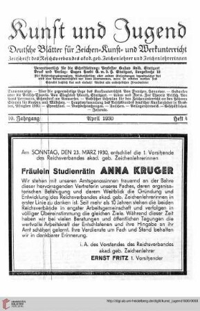 Heft 4 (April 1930)