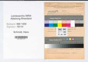 Entnazifizierung Hans Schmidt, geb. 12.11.1918 (Ingenieur)