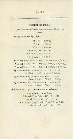 Exercice de calcul.