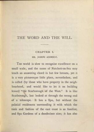 The word and the will : a novel, 1