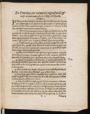 De Principiis, ut vocantur, cognoscendi & causis corporis naturalis ex 2 Phys. Aristotelis.