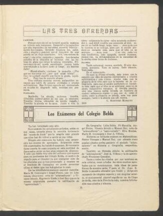 Los exámenes del Colegio Belda