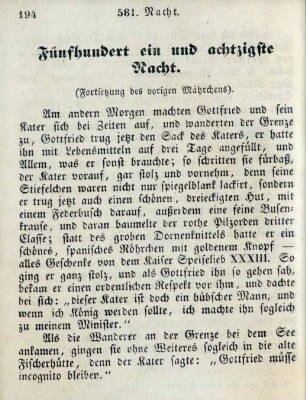 Fünfhundert ein und achtzigste Nacht