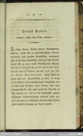 Drittes Kapitel. Personen, welche Eine Kirche ausmachen