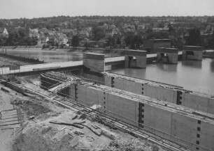 Doppelschleuse Hofen/Neckar im Bau