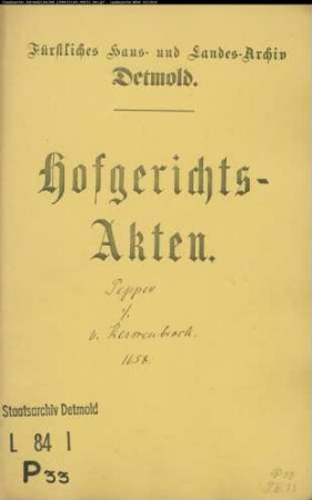 Pepper, Henrich gegen Philipp von Kerssenbrock - Gutspacht