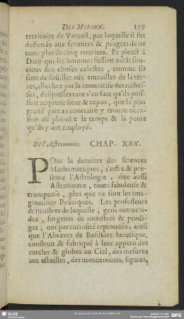De l´Astronomie. Chap. XXX.