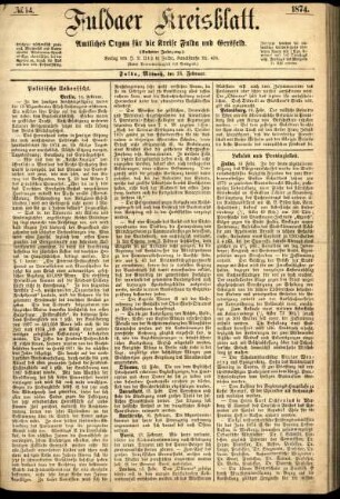 Ausgabe vom Mittwoch, den 18. Februar 1874.