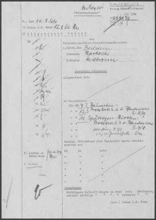 Beilstein: Visitationsbericht mit Pfarrbericht 1966